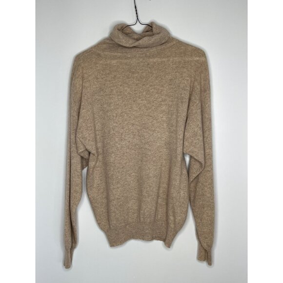 Vintage Jacqueline 100%‎ Cashmere Turtleneck Shoulder Pads Light Brown Medium - Picture 7 of 7